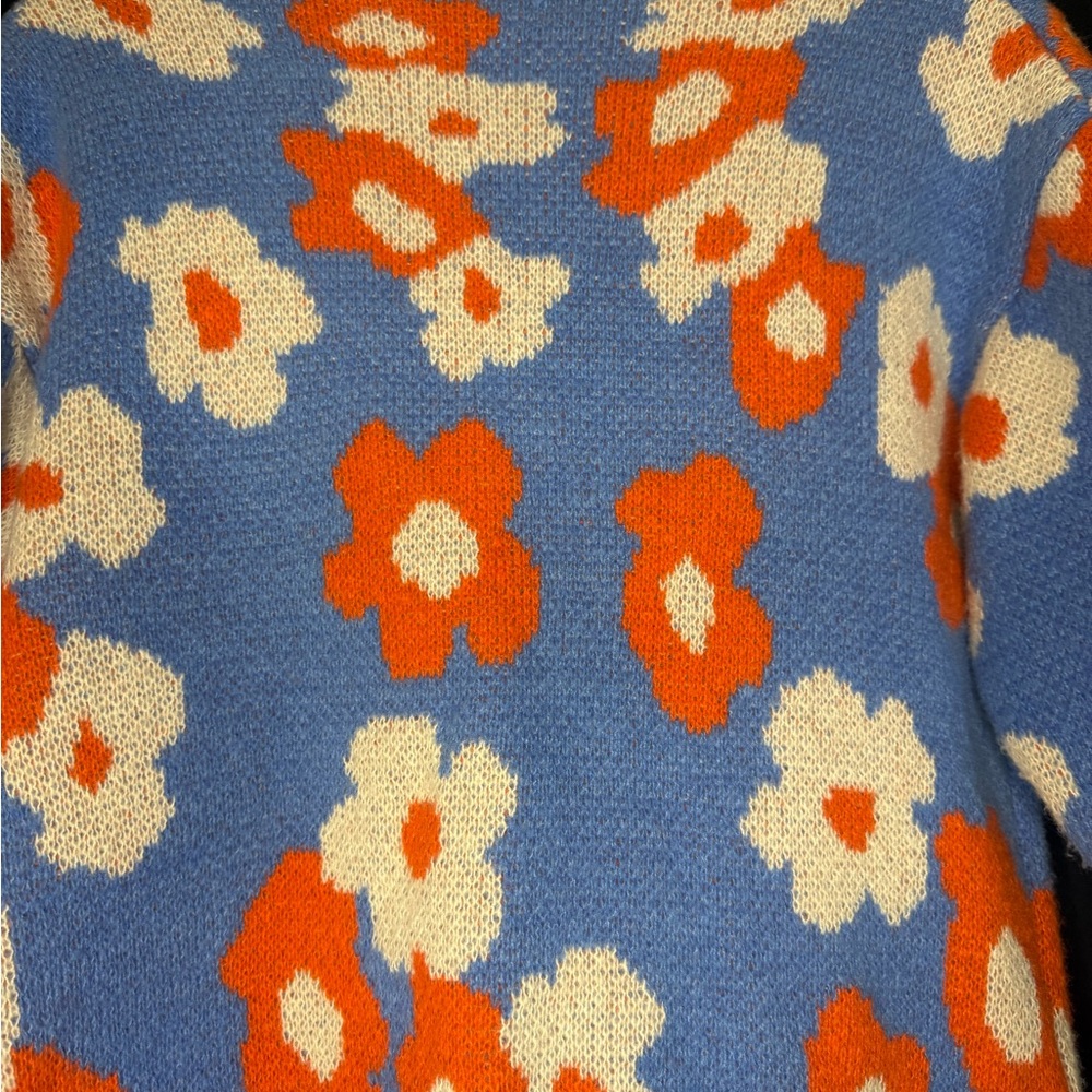 Jess Pickens Blue and Orange Floral Cardigan - Picture 4 of 5